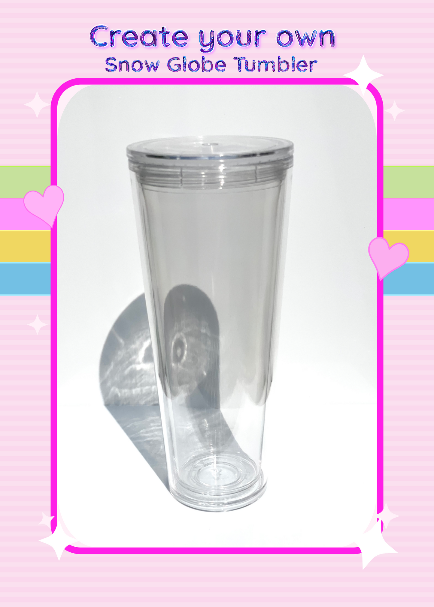 CUSTOM Colourful Swirl Effect Snow Globe Tumbler
