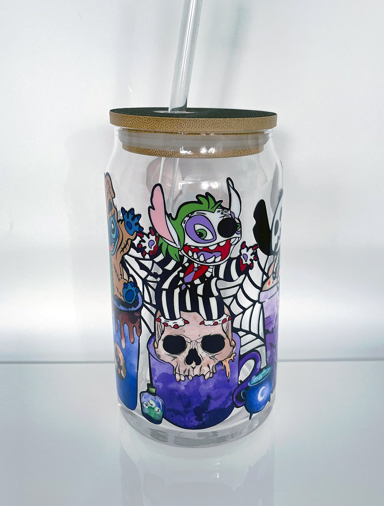 halloween scary characters glass can cup