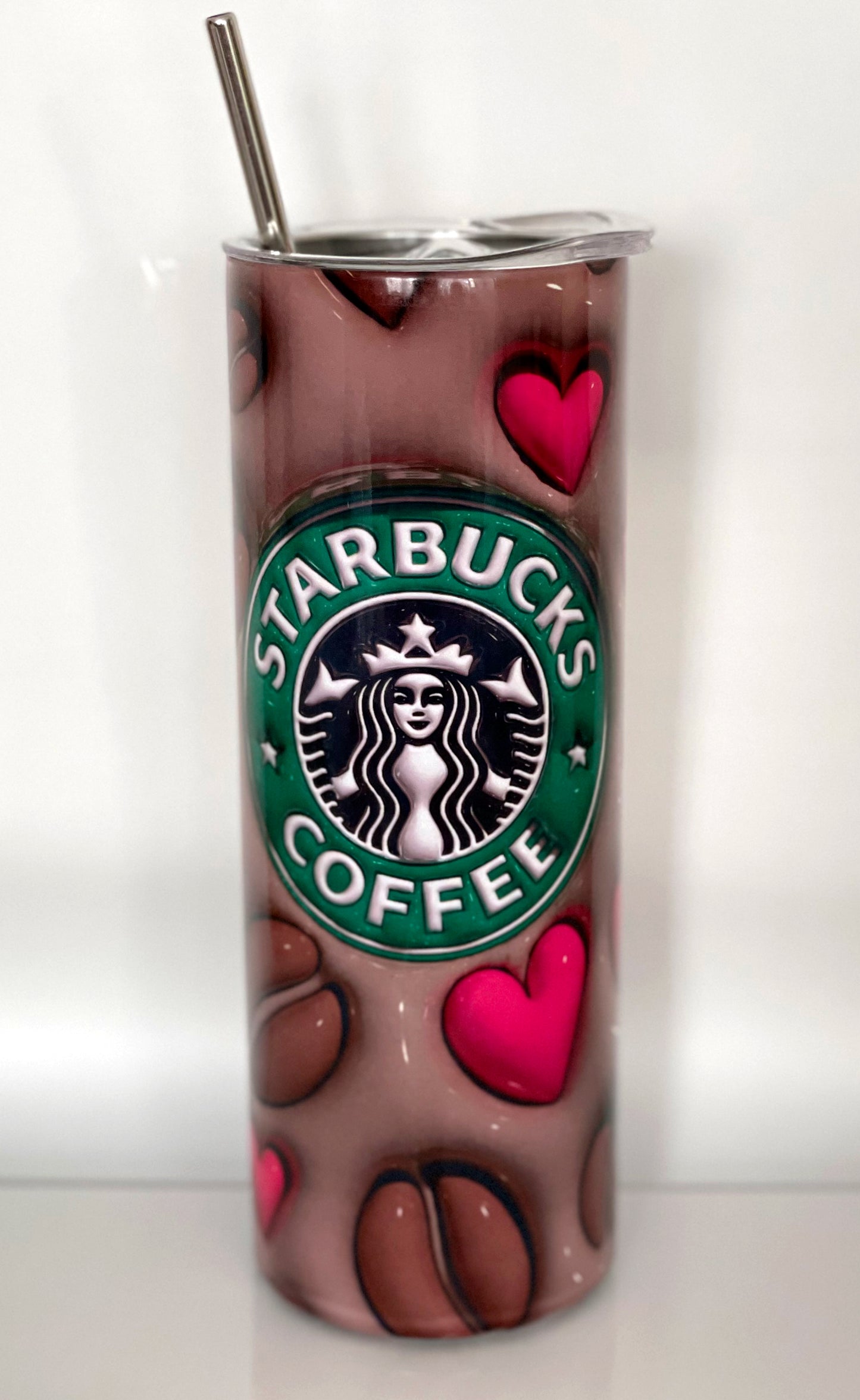 Coffee Beans with Hearts Tumbler
