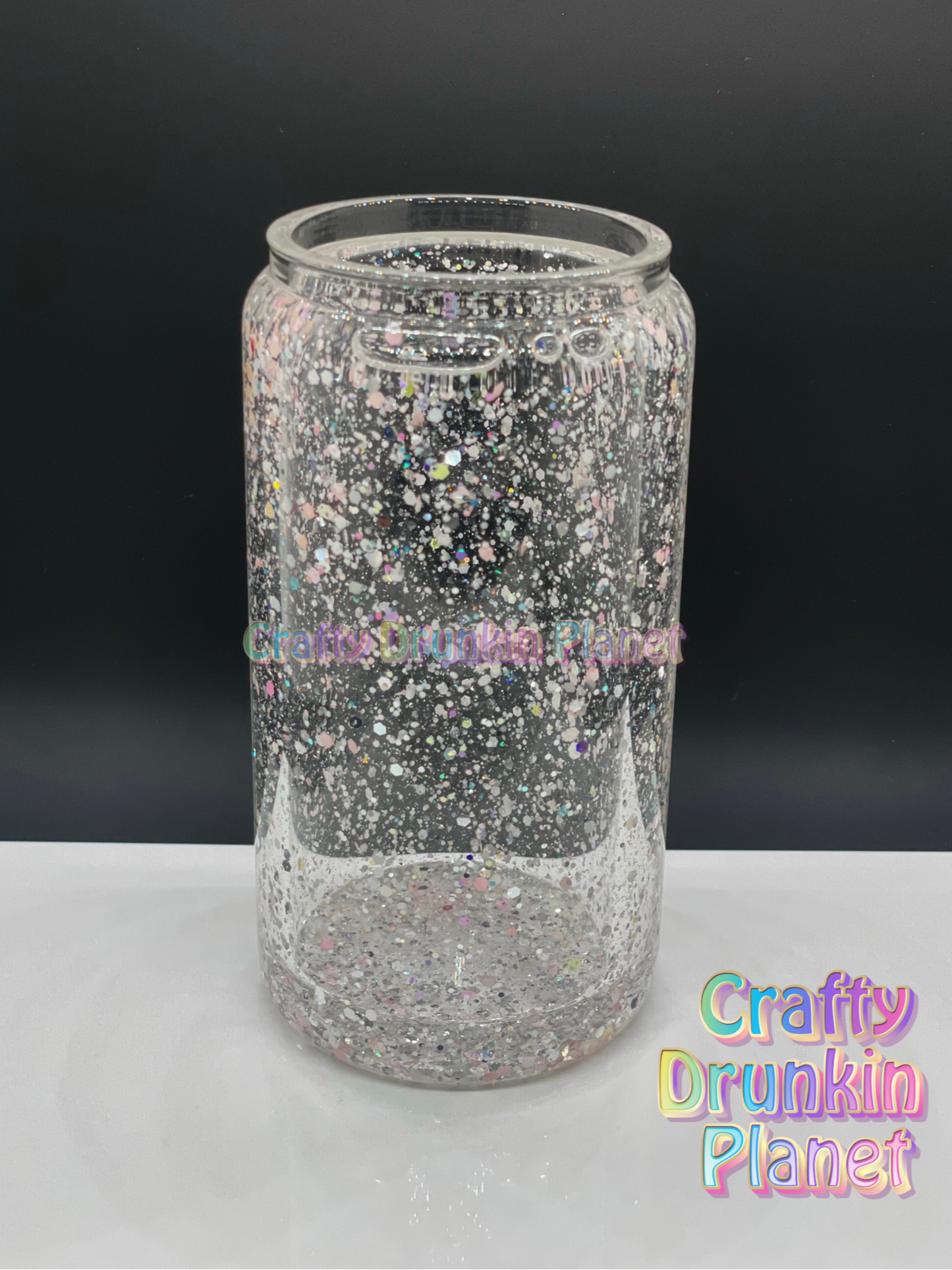 SnowGlobe Tumbler with Stay Suspended Solution that will keep the glitter suspended for few or more days