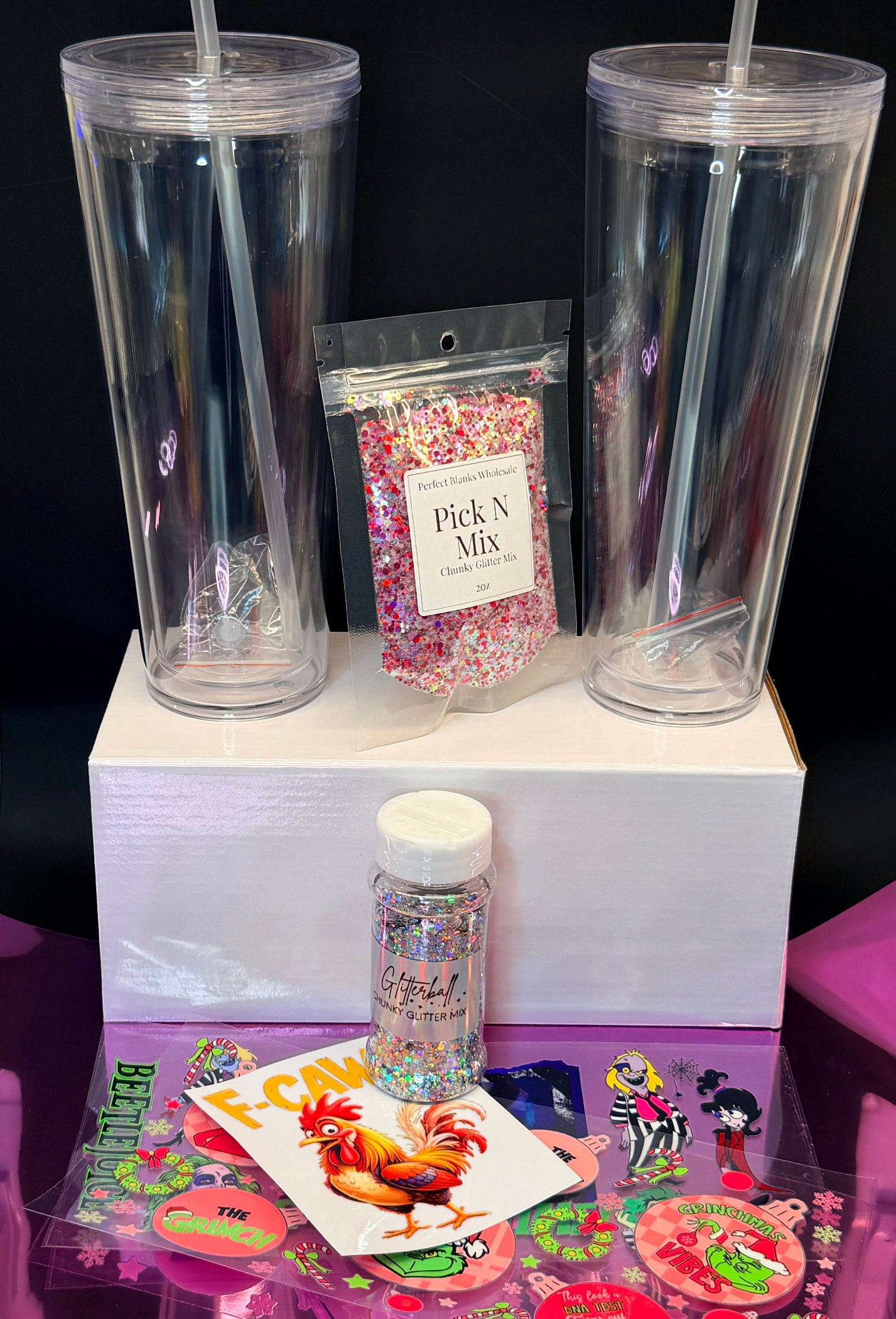 24 oz snow globe tumbler duo set