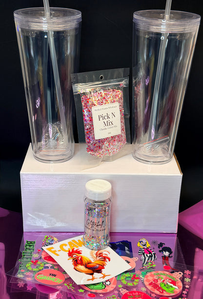 24 oz snow globe tumbler duo set