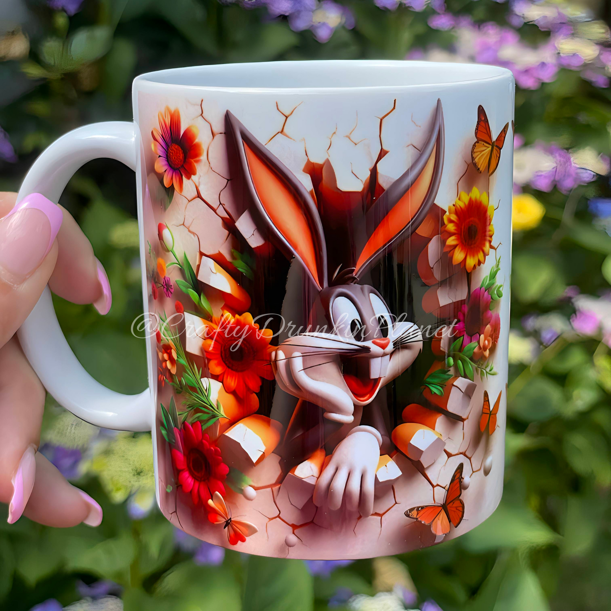 bunny character mug.craftydrunkinplanet