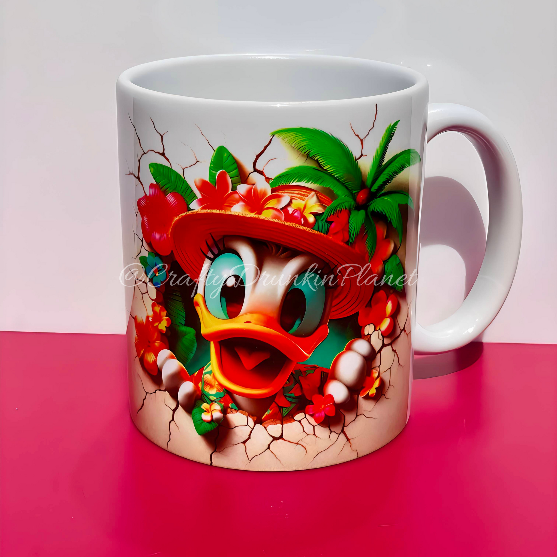 d.duck character mug.craftydrunkinplanet