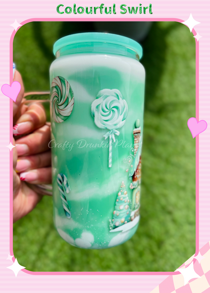 Bring the festive spirit to life with this Green Christmas Milkshake Snow Globe Glass Tumbler! Featuring a whimsical gingerbread house design, vibrant green swirls, and a wintery charm, this tumbler is perfect for holiday beverages. Ideal for gifting or adding a magical touch to your Christmas celebrations