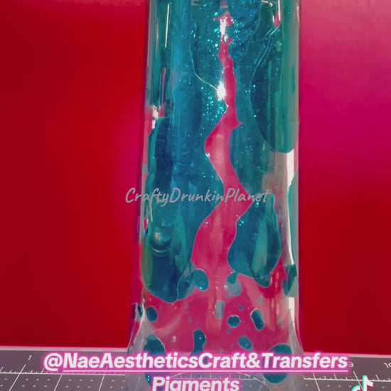 Lava Flow Drip Solution for Snow Globe Tumbler  using shimmer pigment 