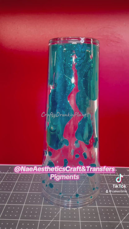 Lava Flow Drip Solution for Snow Globe Tumbler  using shimmer pigment 