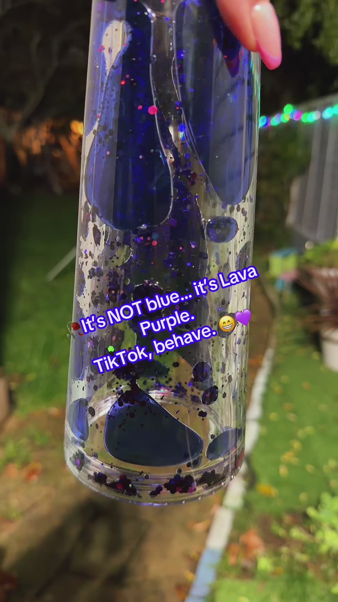 acrylic snowglobe tumbler with blue lava drip