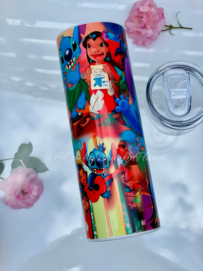 the blue stitch stainless steel tumbler